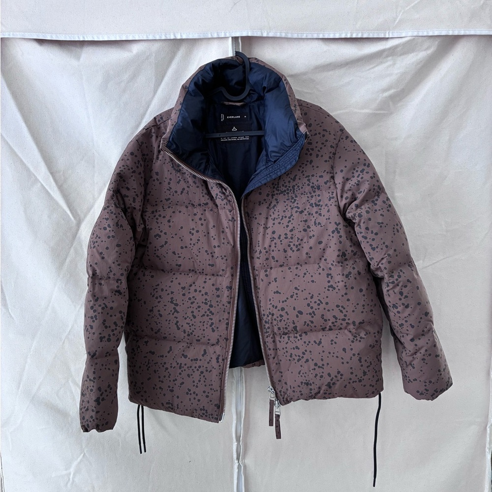 Everlane Black and Brown Puffer Jacket